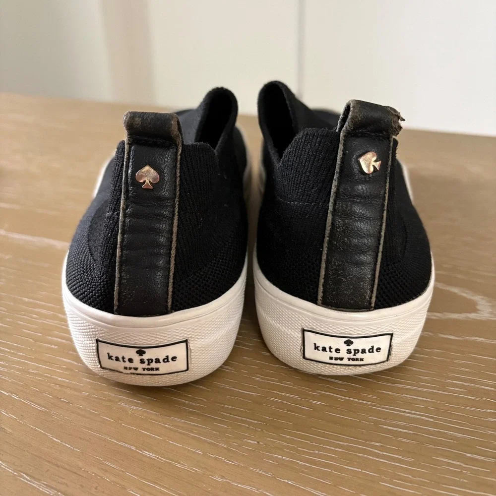 Kate Spade New York Gerrard Black Knit Slip On Sneakers Mens 9M Platform‎ Shoes